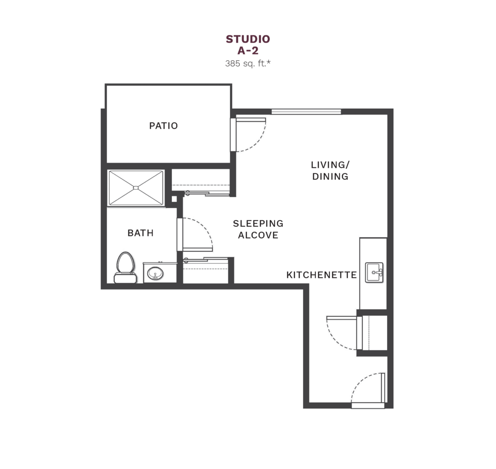 Independent Living Studio A-2 floor plan image.